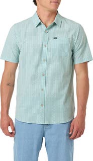 O'Neill Relaxed Fit Short Sleeve Performance Slub Button-Up Shirt