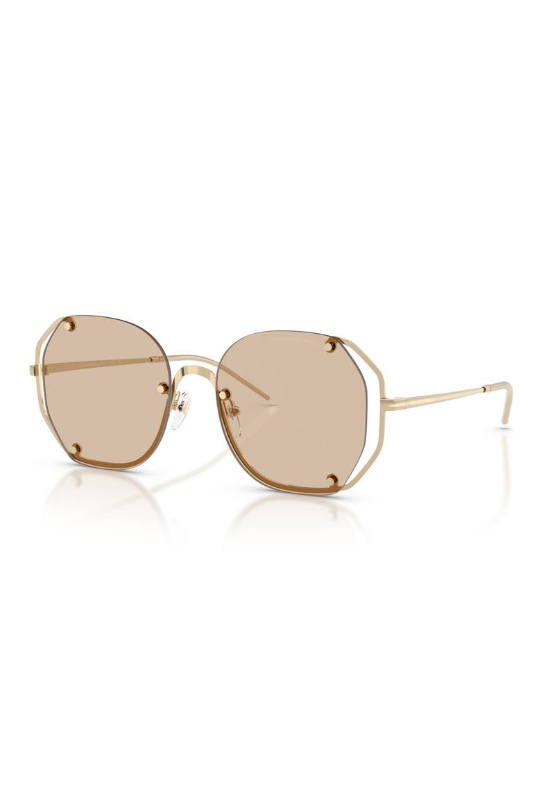 54mm Irregular Sunglasses, Alternate, color, SHINY PALE GOLD/ LIGHT BROWN