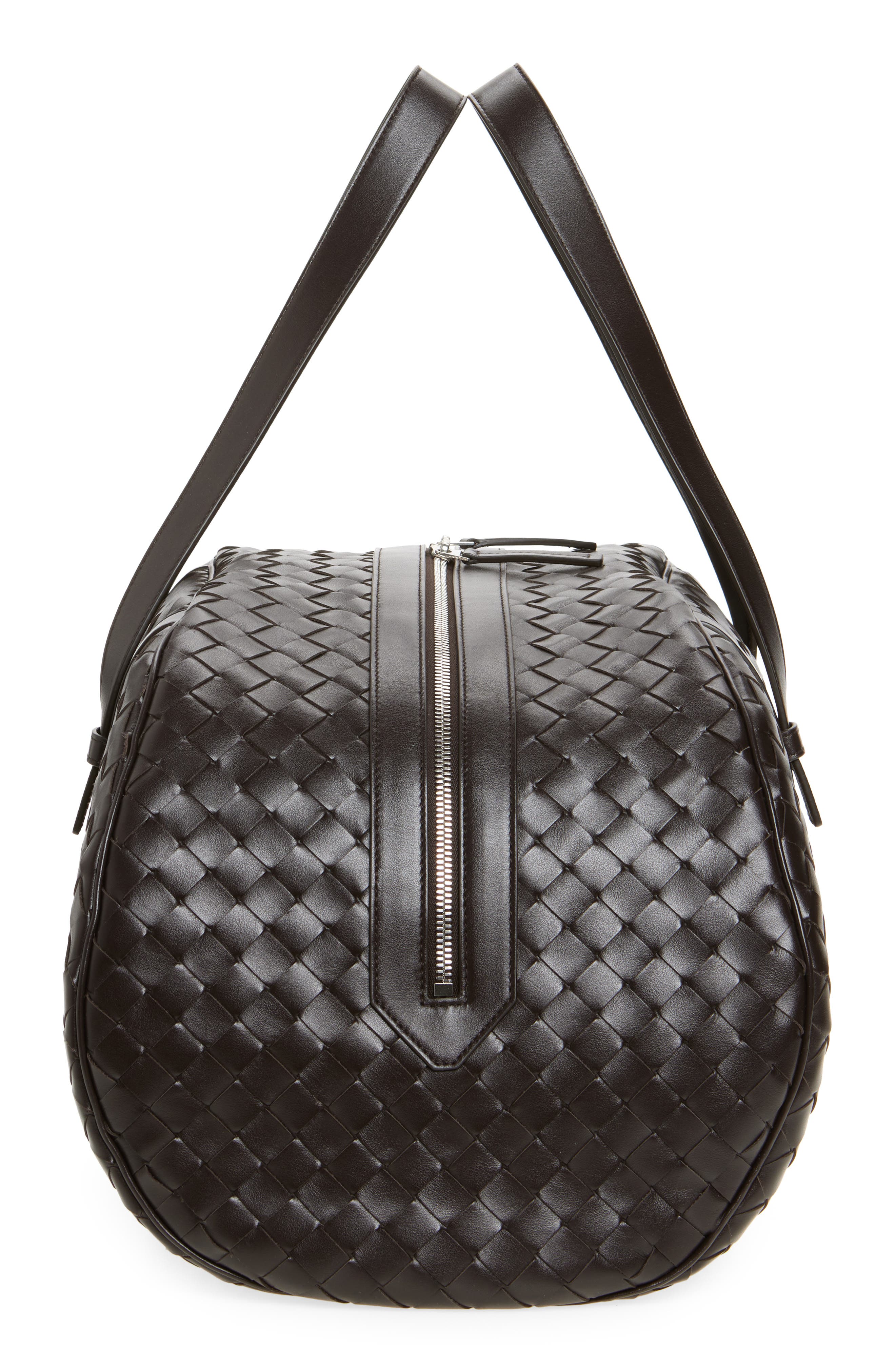 Bottega Veneta Intrecciato Leather Duffle Bag, Alternate, color, 2145 Fondant-Silver