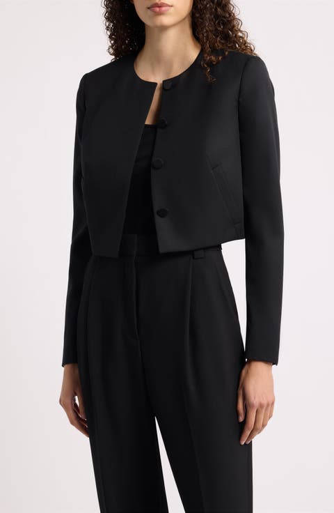 Jicena Virgin Wool Cropped Jacket