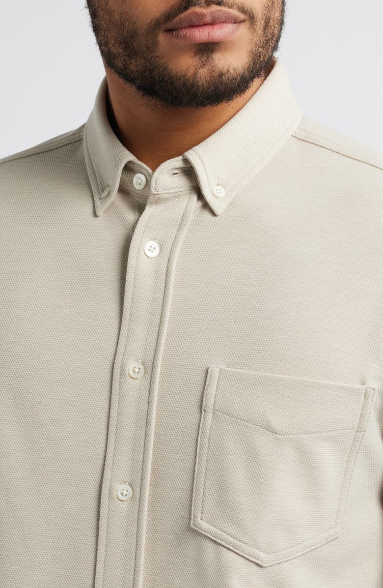 Rails Vincent Bird's Eye Knit Button-Down Shirt, Alternate, color, Cashew