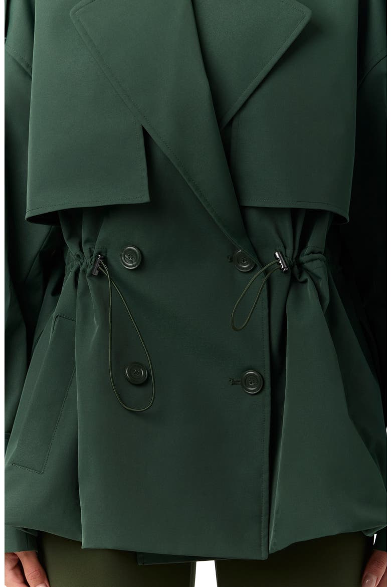 Nylon Bubble Trench Coat, Alternate, color, NOIR GREEN