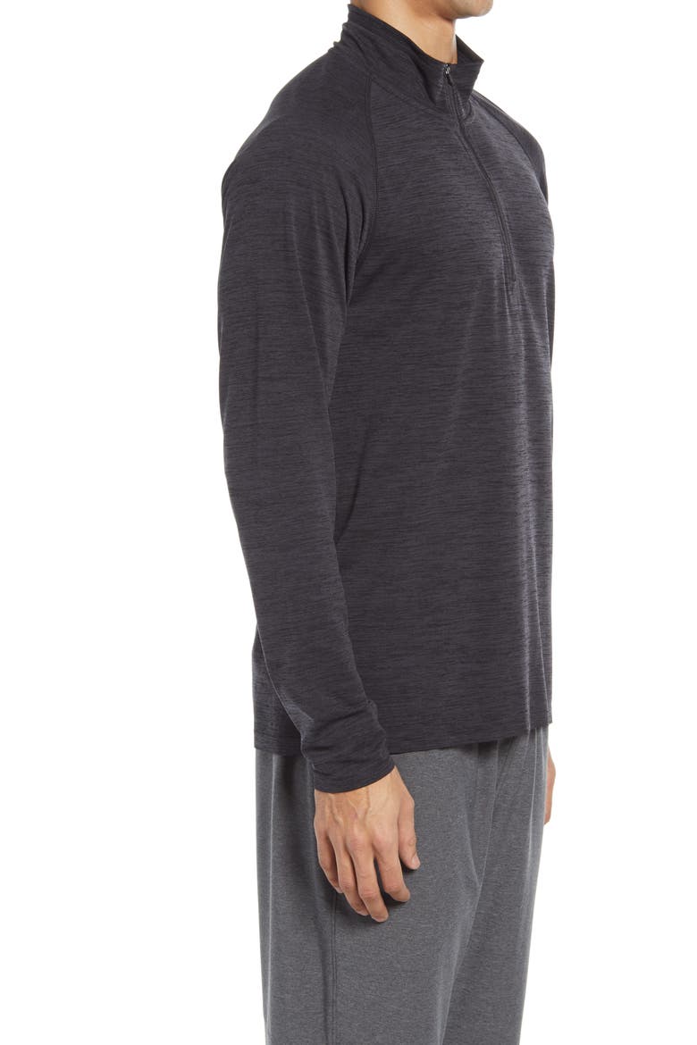 Men's Seamless Quarter Zip Pullover, Alternate, color, BLACK OXIDE MELANGE