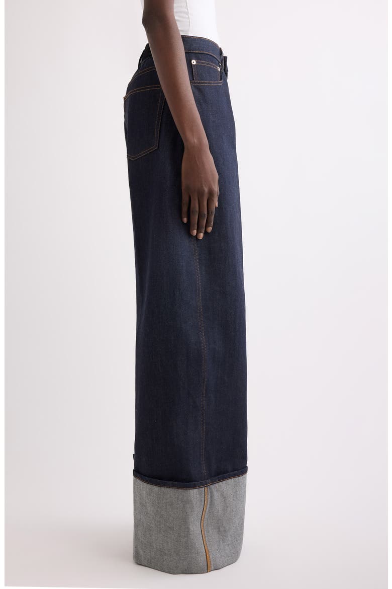 Raw Turn-Up Jeans, Alternate, color, DARK BLUE
