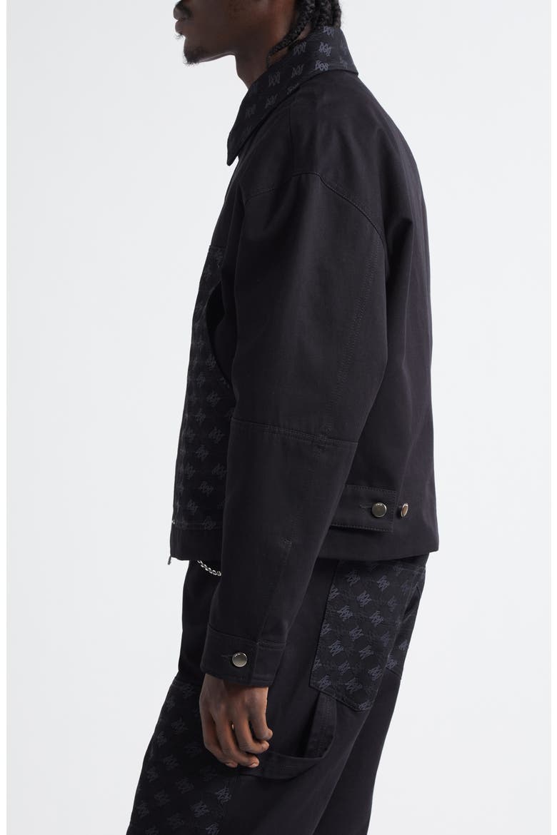 MA Quad Jacquard Cotton & Wool Work Jacket, Alternate, color, BLACK