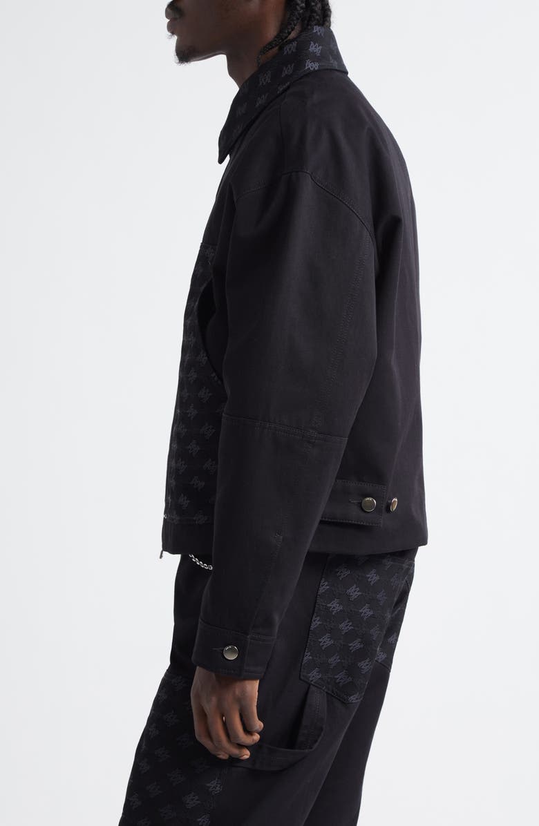 AMIRI MA Quad Jacquard Cotton & Wool Work Jacket, Alternate, color, Black