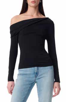 Robert Rodriguez Simonette Twisted One-Shoulder Long Sleeve Top