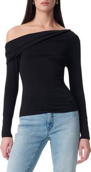 Robert Rodriguez Simonette Twisted One-Shoulder Long Sleeve Top