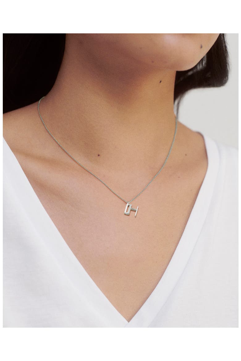 Initial Pendant Necklace, Alternate, color, STERLING SILVER - H