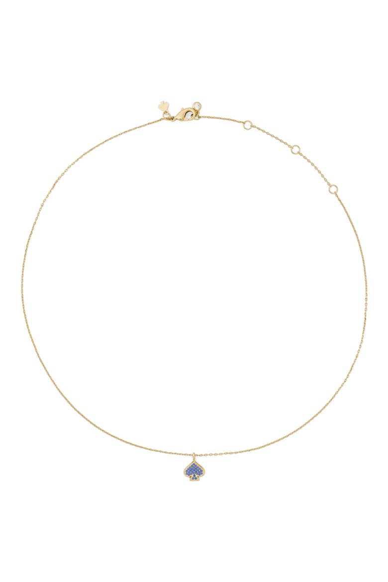 Everyday Spade Pavé Mini Pendant Necklace, Alternate, color, SAPPHIRE