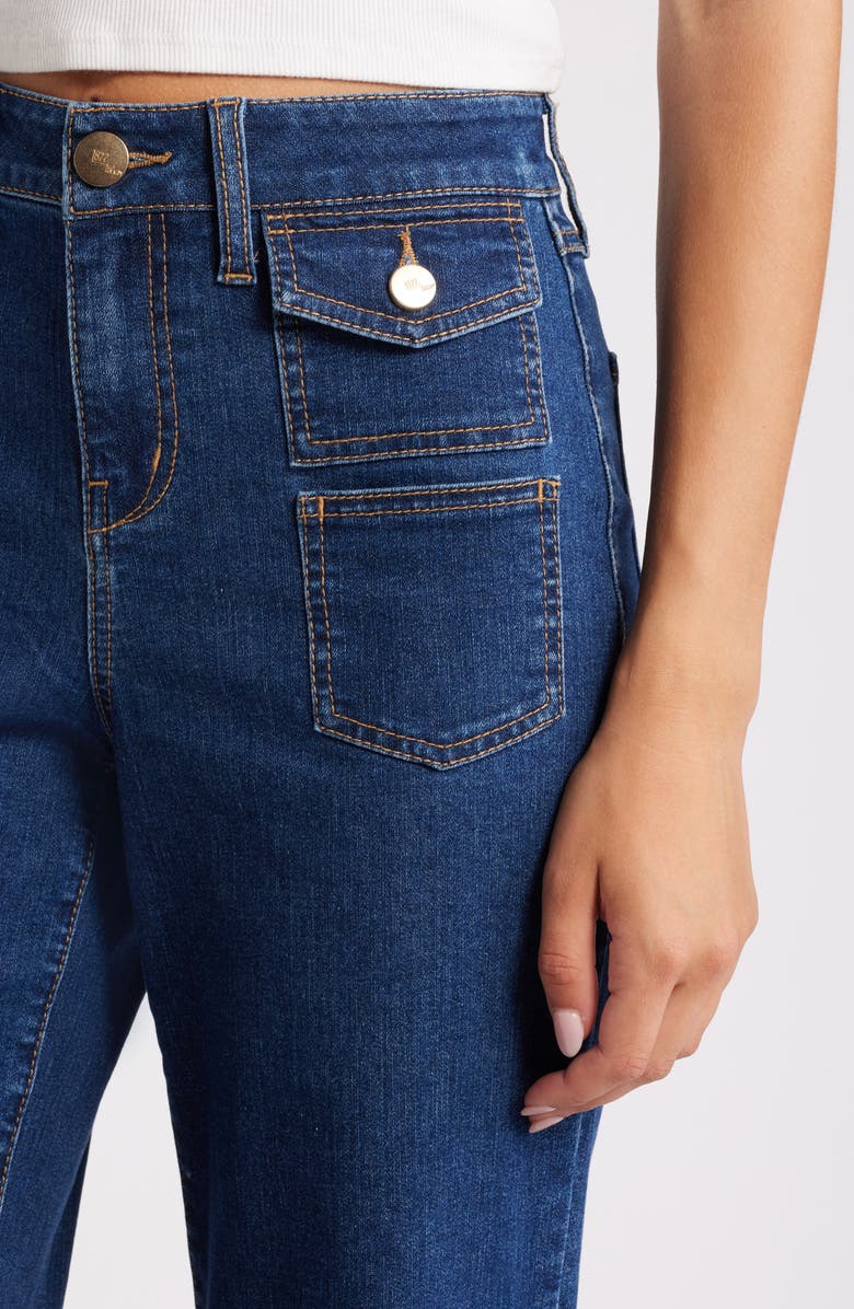 1822 Denim Belle Patch Pocket Flare Jeans, Alternate, color, 