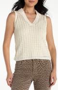 Liverpool Los Angeles Johnny Collar Open Stitch Sweater Vest