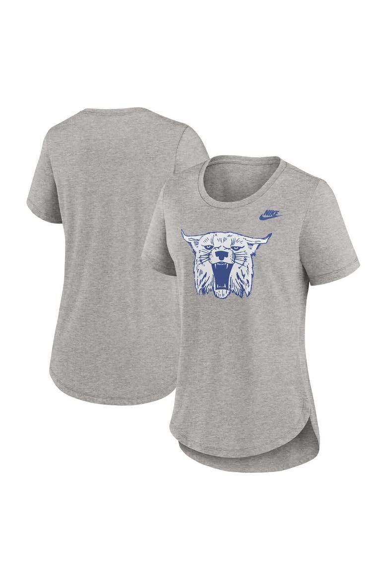 Women's Nike Heather Gray Kentucky Wildcats Legacy Tri-Blend T-Shirt, Main, color, Heather Gray
