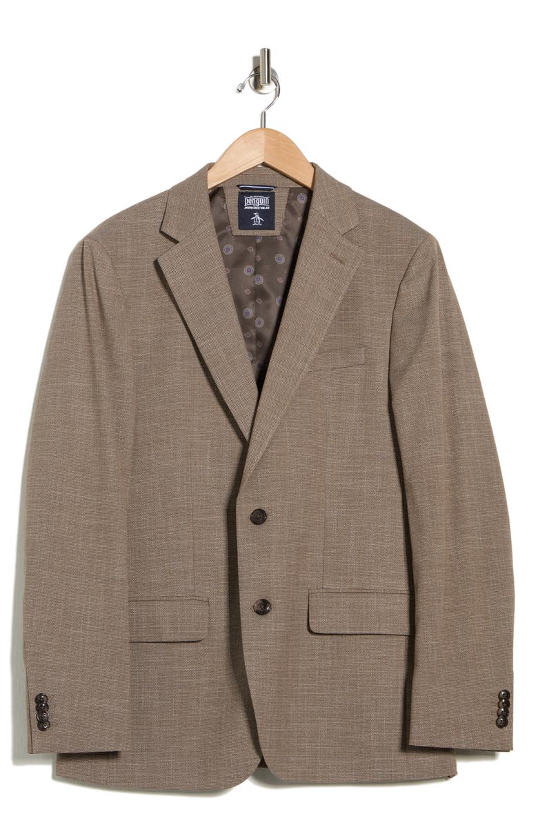 Original Penguin Notch Lapel Blazer, Main, color, Light Brown