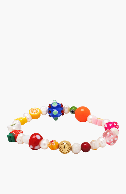 Nialaya Berry Pearl Assorted Beads Bracelet In Multi