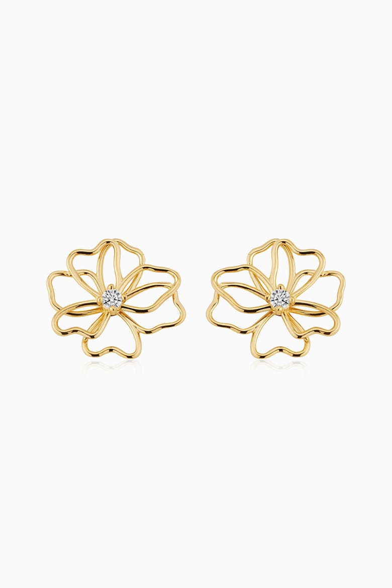 14K Yellow Gold Full Bloom Studs, Main, color, Yellow Gold