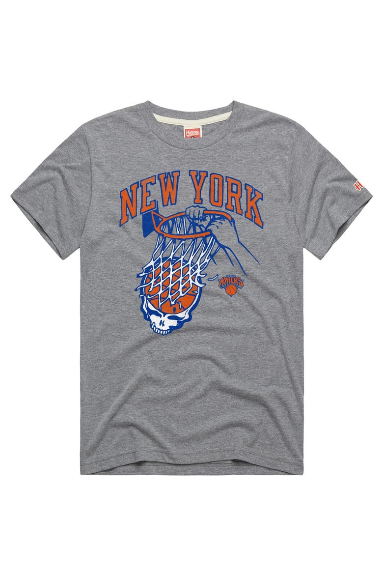 Unisex Homage Gray New York Knicks x The Grateful Dead Tri-Blend T-Shirt, Main, color, Gray