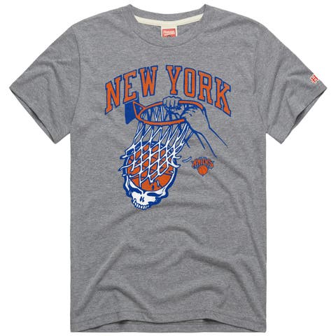 Unisex Homage Gray New York Knicks x The Grateful Dead Tri-Blend T-Shirt