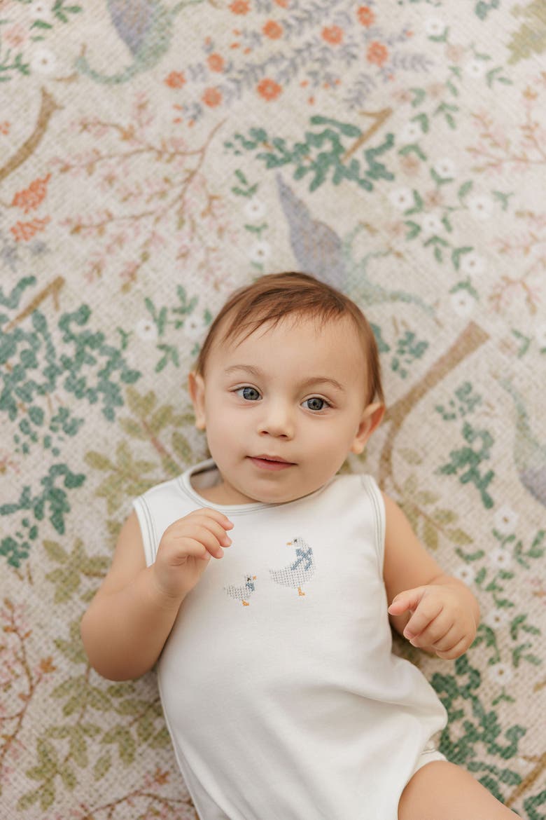 Cross Stitch Duckling Collection - Romper for Boys(Baby), Alternate, color, Ivory/Blue