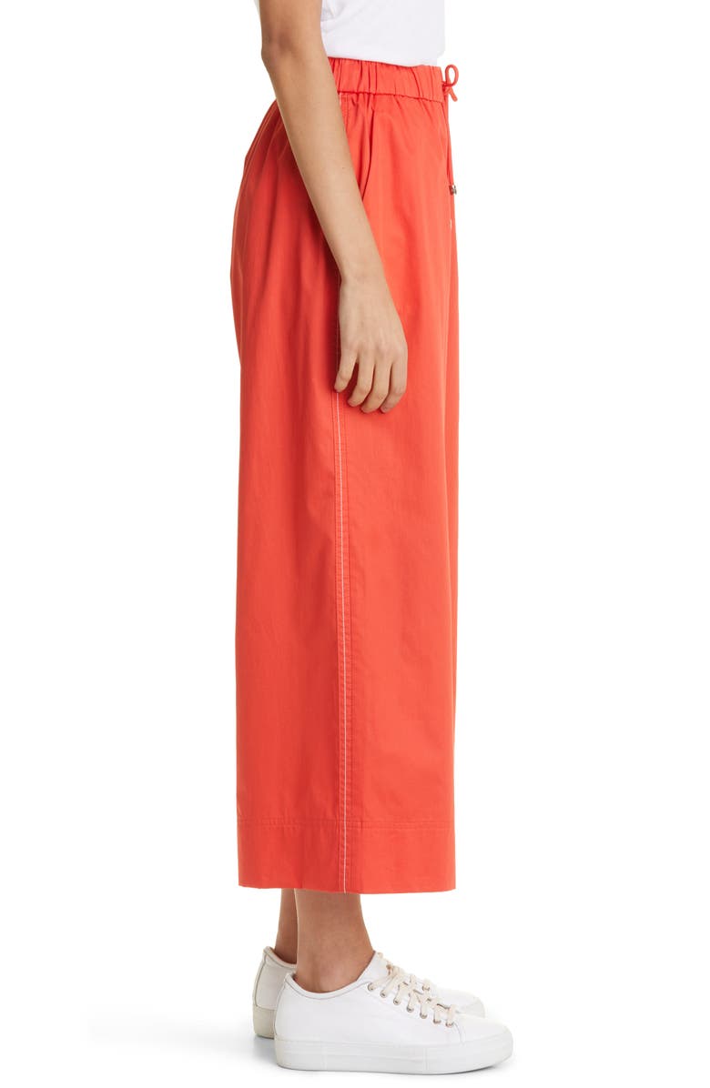 Max Mara Elastic Waist Wide Leg Poplin Trousers, Alternate, color,