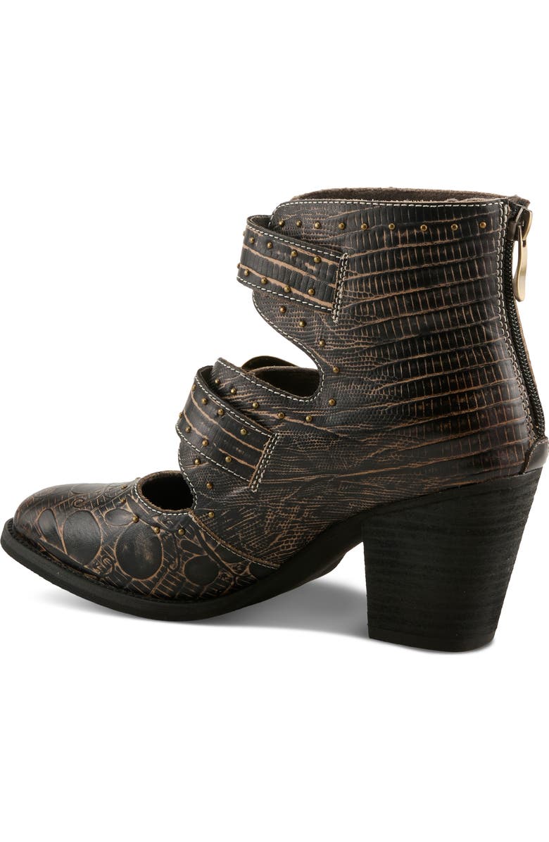 L'Artiste by Spring Step Notched Nature Buckled Bootie, Alternate, color, Black