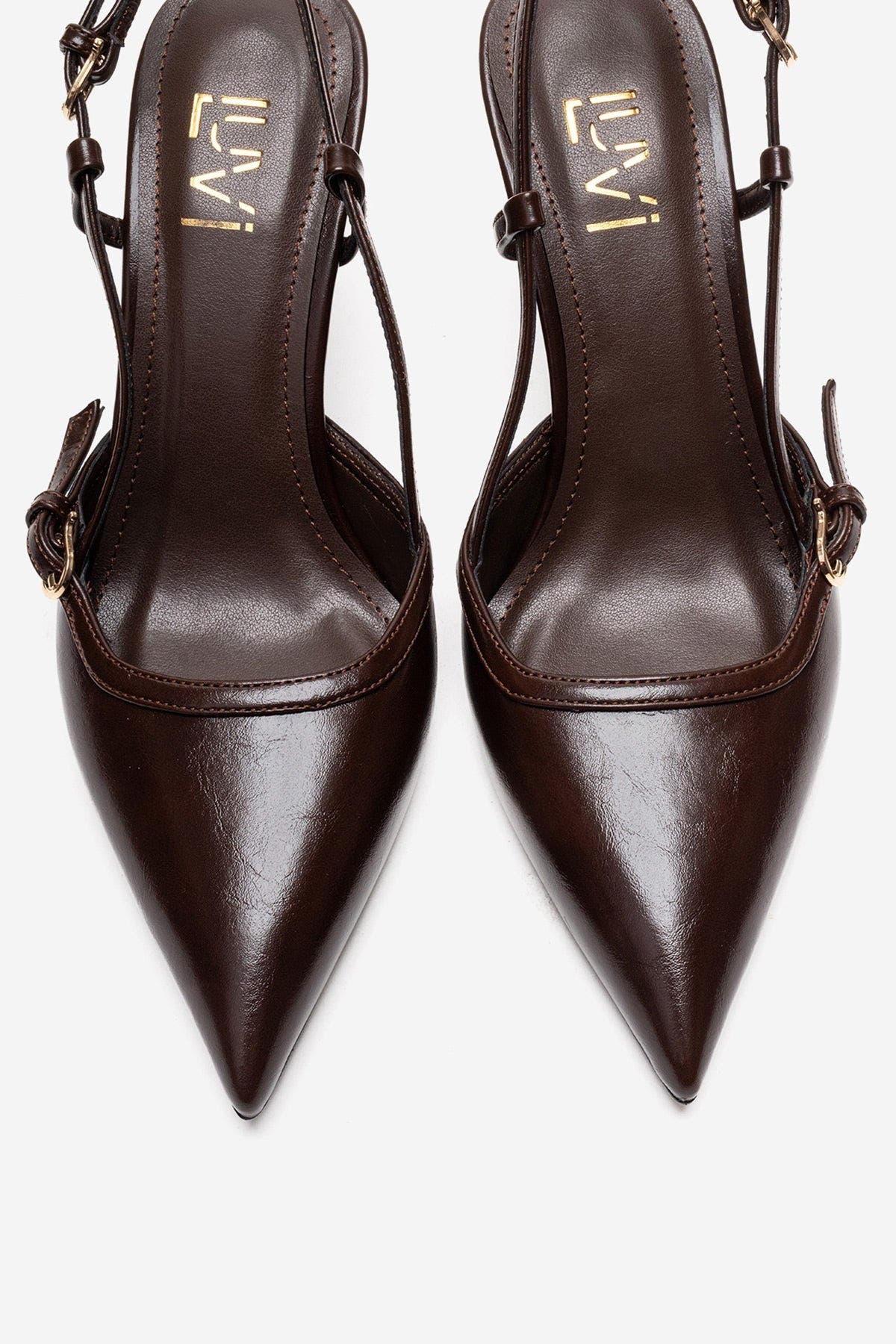 Prologue Shoes Celia Pointed Toe Wedge Pump, Alternate, color, Brown