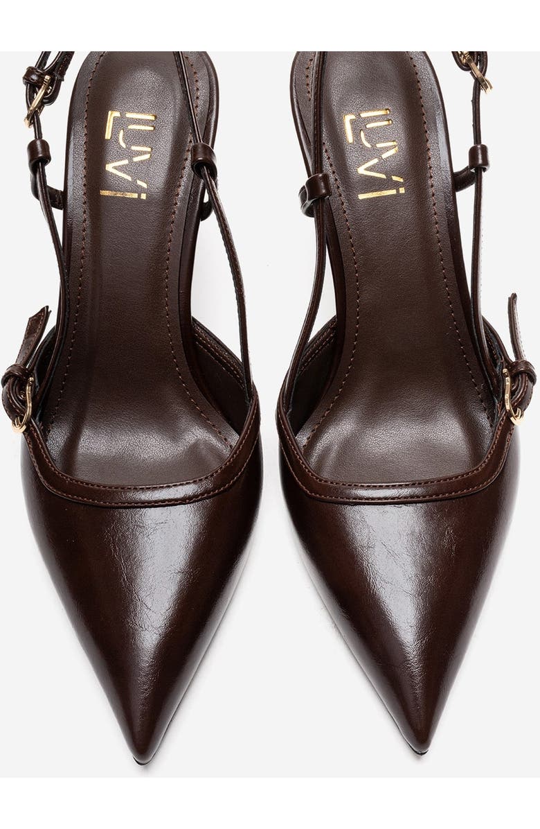 Prologue Shoes Celia Pointed Toe Wedge Pump, Alternate, color, Brown