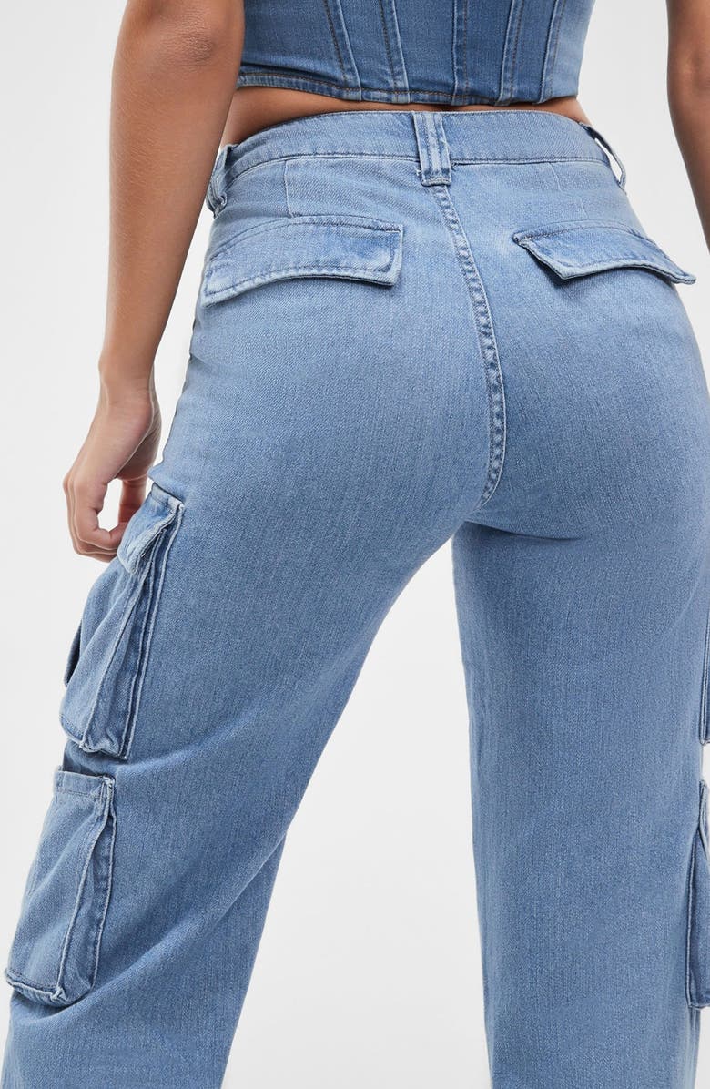 GUESS Kori Cargo Straight Leg Jeans, Alternate, color, 