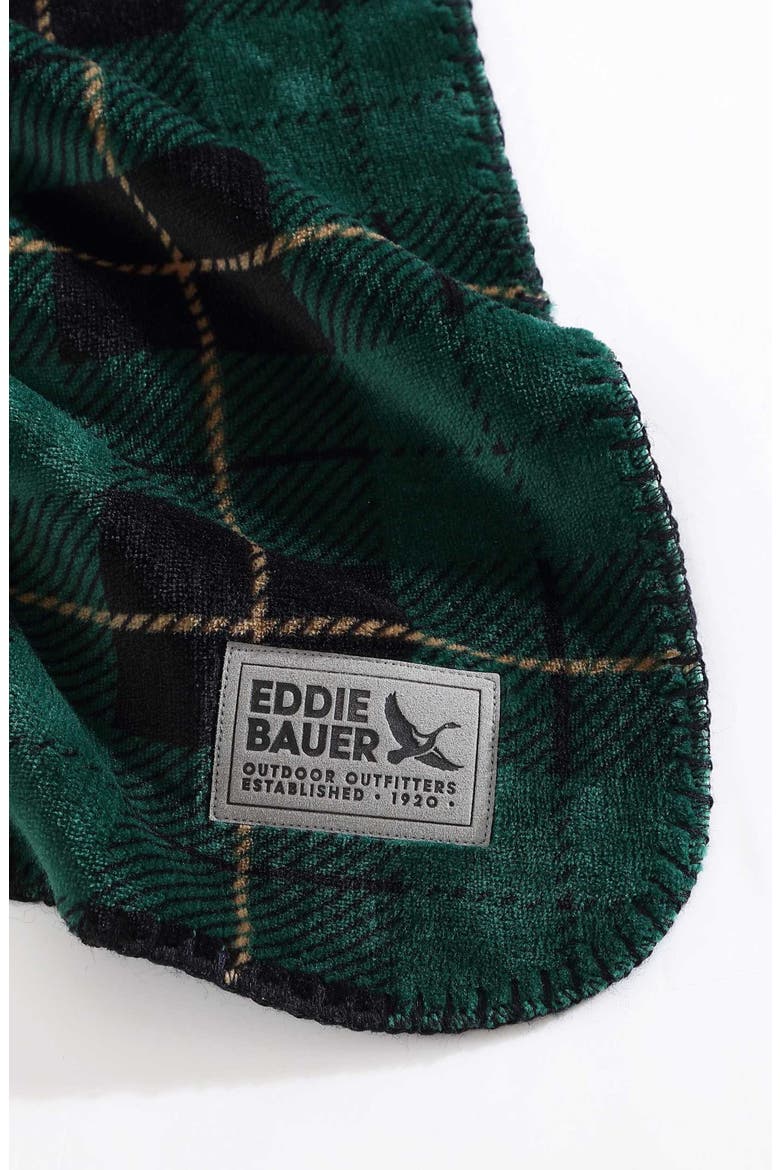 Trailhead Plaid Throw Blanket, Alternate, color, DARK GREEN