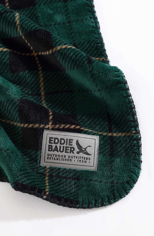 Eddie Bauer Capitol Hill Plaid Throw Blanket In Dark Green