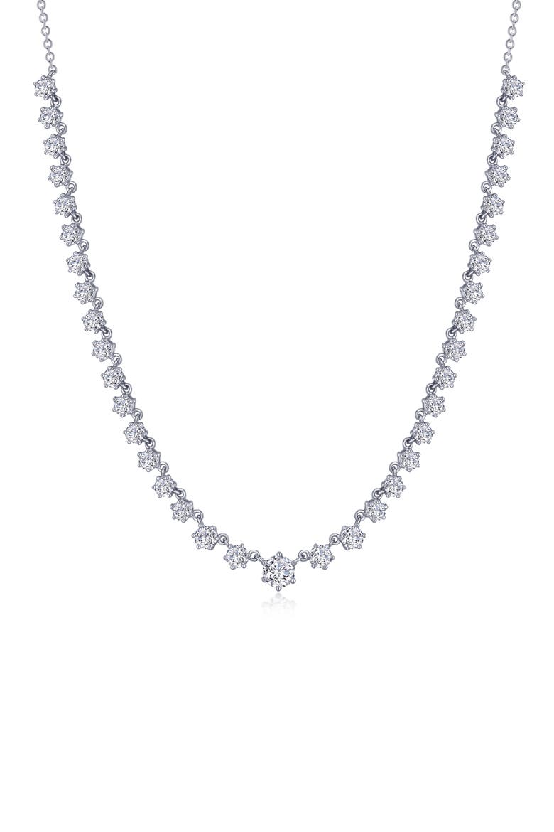 Simulated Diamond Tennis Necklace, Main, color, WHITE