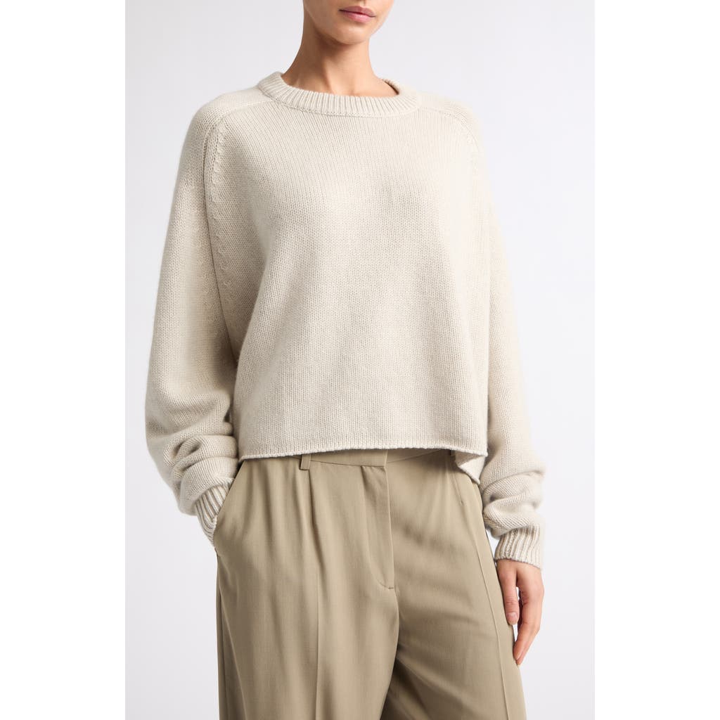 Lisa Yang Karine Oversize Raglan Sleeve Cashmere Sweater in Oyster at Nordstrom, Size 1