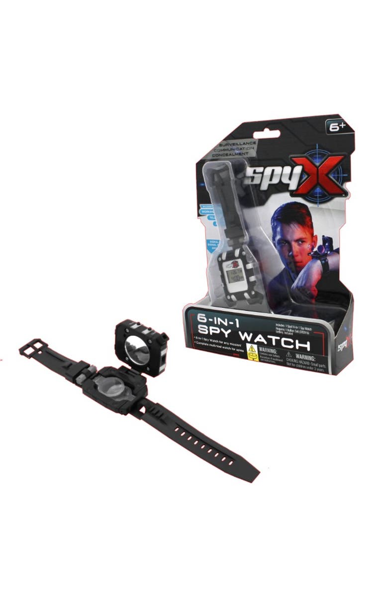 Mukikim SpyX / 6-in-1 Watch - 6 Function Spy Toy Watch. Includes Telescope Lenses, LED, Secret Message Capsules, Whistle, Signal Mirror, Hidden Compartment. Perfect addition for your spy gear collection!, Main, color, 