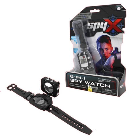 SpyX / 6-in-1 Watch - 6 Function Spy Toy Watch. Includes Telescope Lenses, LED, Secret Message Capsules, Whistle, Signal Mirror, Hidden Compartment. Perfect addition for your spy gear collection!