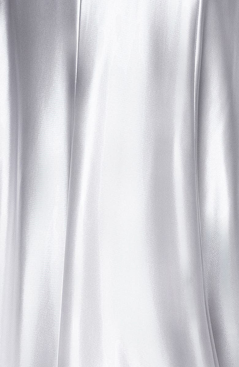Betsy & Adam Metallic Satin Trumpet Gown, Alternate, color, Silver