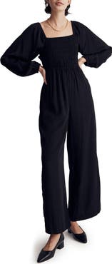Madewell Lucie Star Jacquard Tie Back Long Sleeve Jumpsuit
