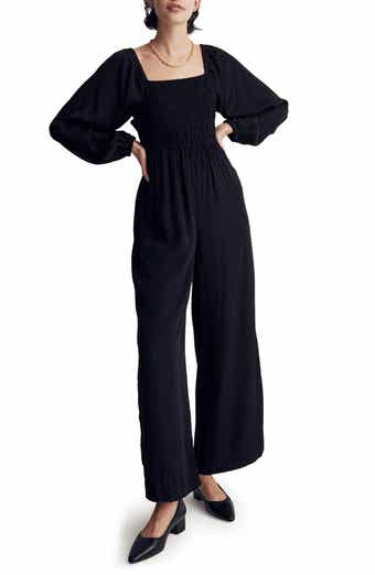 Madewell Lucie Star Jacquard Tie Back Long Sleeve Jumpsuit