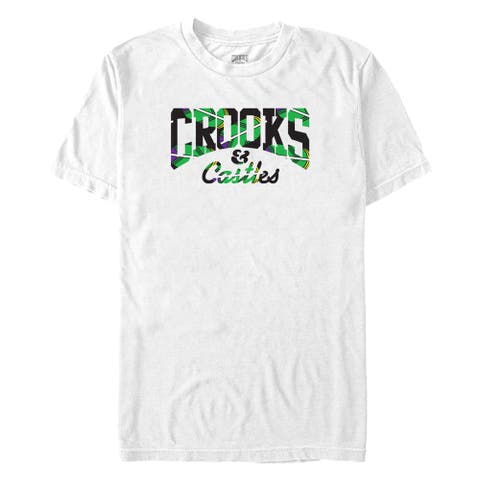 Men's Crooks & Castles Black Tropical Print  Graphic T-Shirt