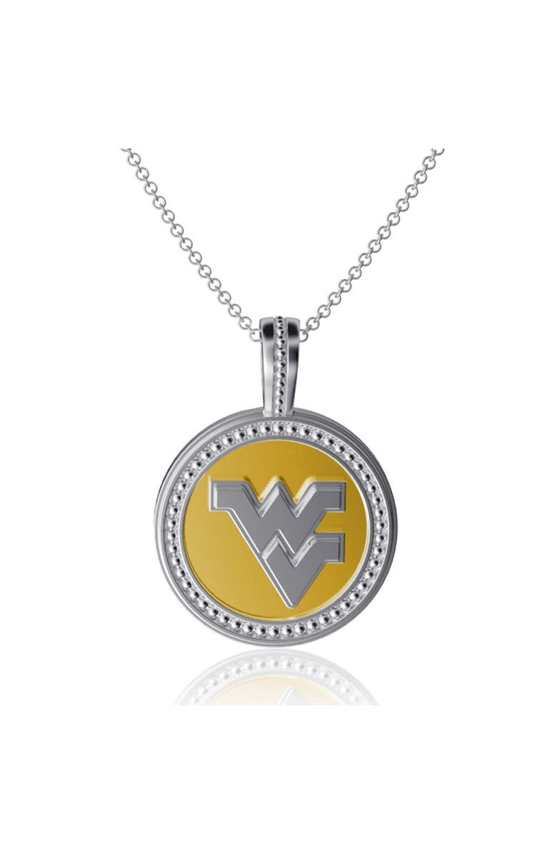 DAYNA DESIGNS Women's Dayna Designs West Virginia Mountaineers Enamel Silver Coin Necklace, Main, color, 