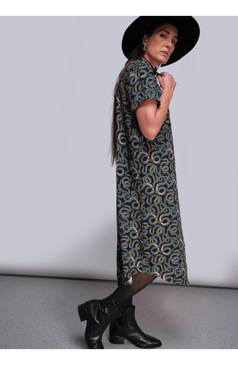 WILDFANG The Empower Shirt Dress, Alternate, color, Serpentine Black