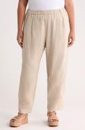 Eileen Fisher Pleated Organic Linen Ankle Lantern Pants