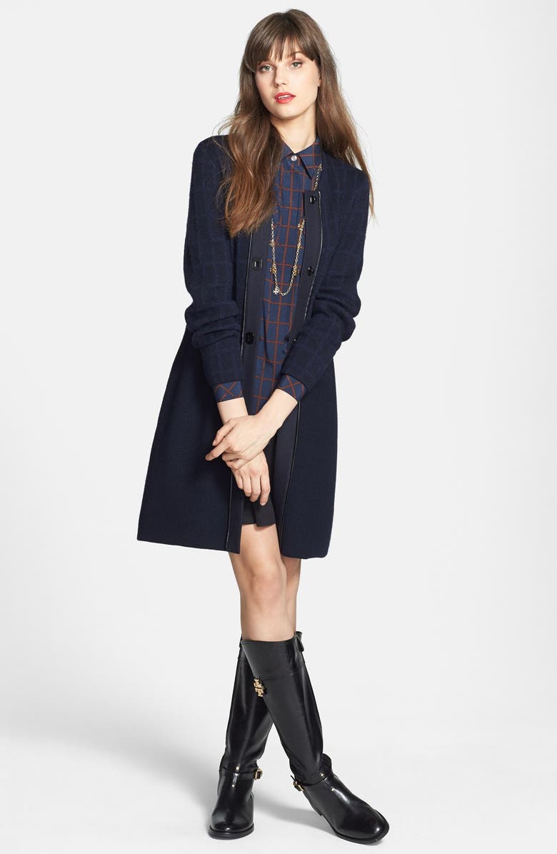 Tory Burch 'Kaitlyn' Print Stretch Silk Shirt, Alternate, color,