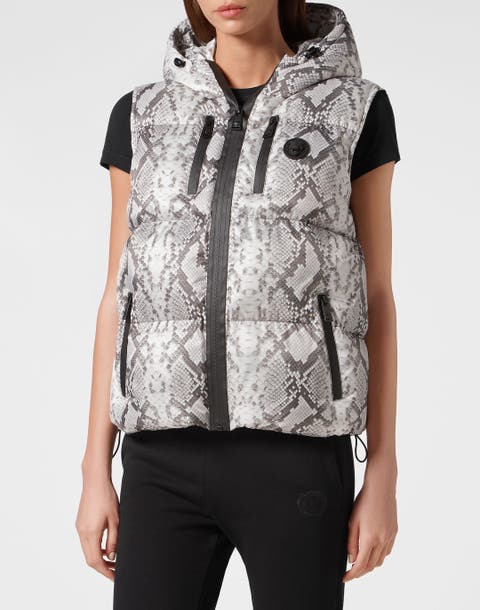 Nylon Puffer Gilet Pitone Women