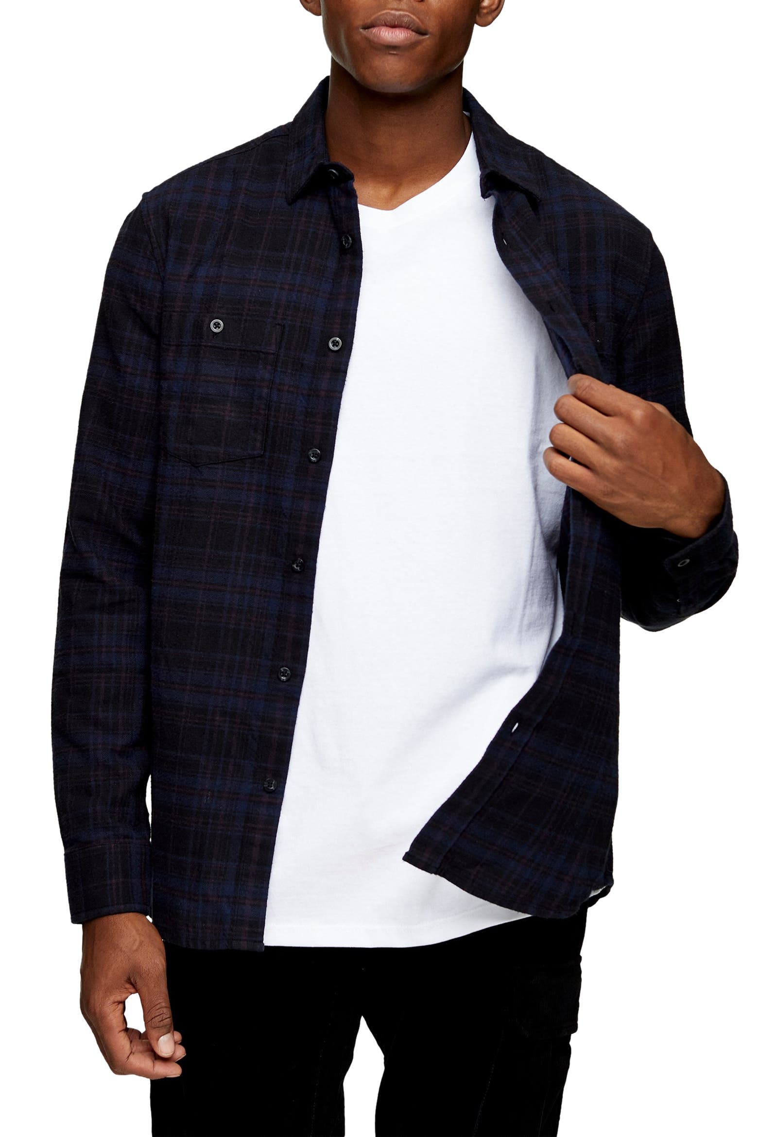 Gothic Machine Colors Topman Gothic Check Button-Up Sport Shirt (Men) | Nordstrom