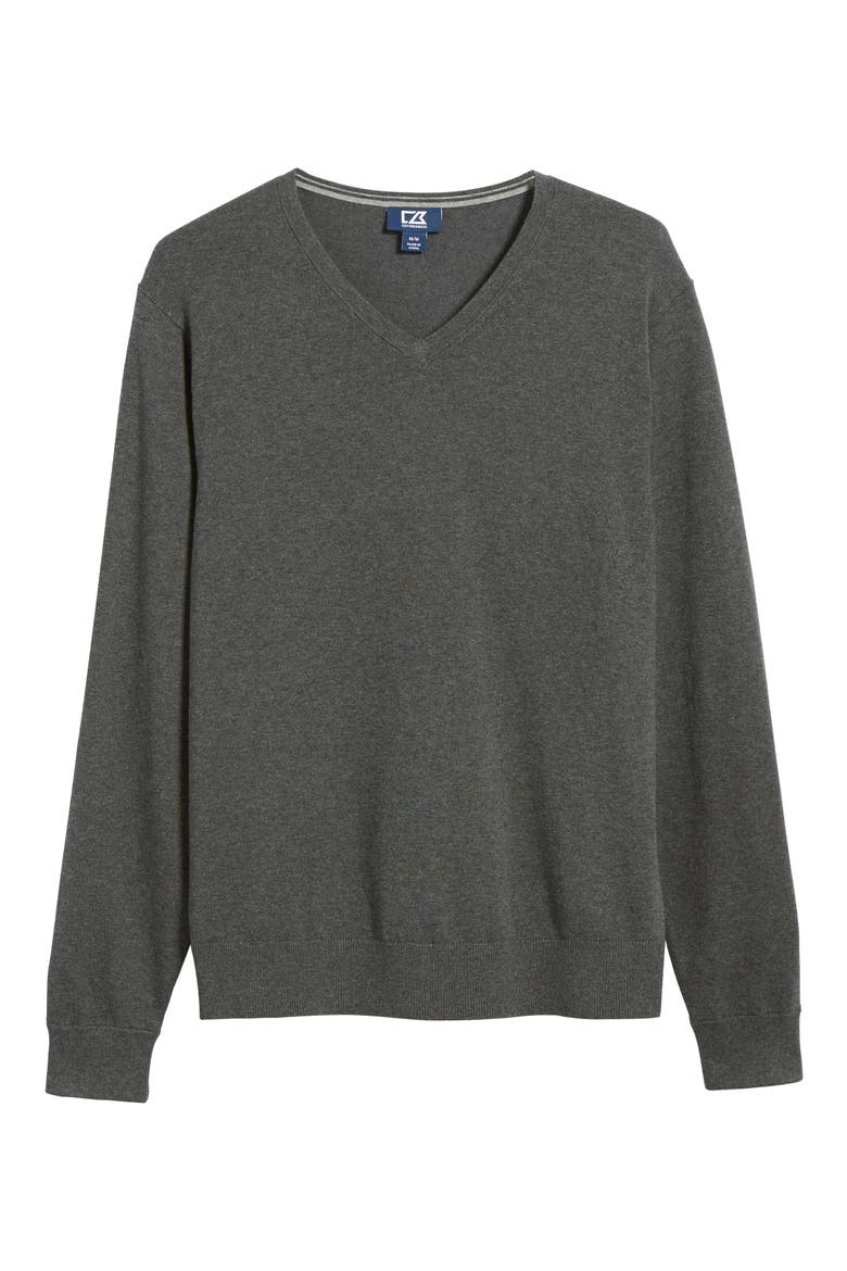 Lakemont V-Neck Sweater, Alternate, color, CHARCOAL HEATHER