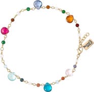 NATIVE GEM Gumdrop Rainbow Gemstone Anklet