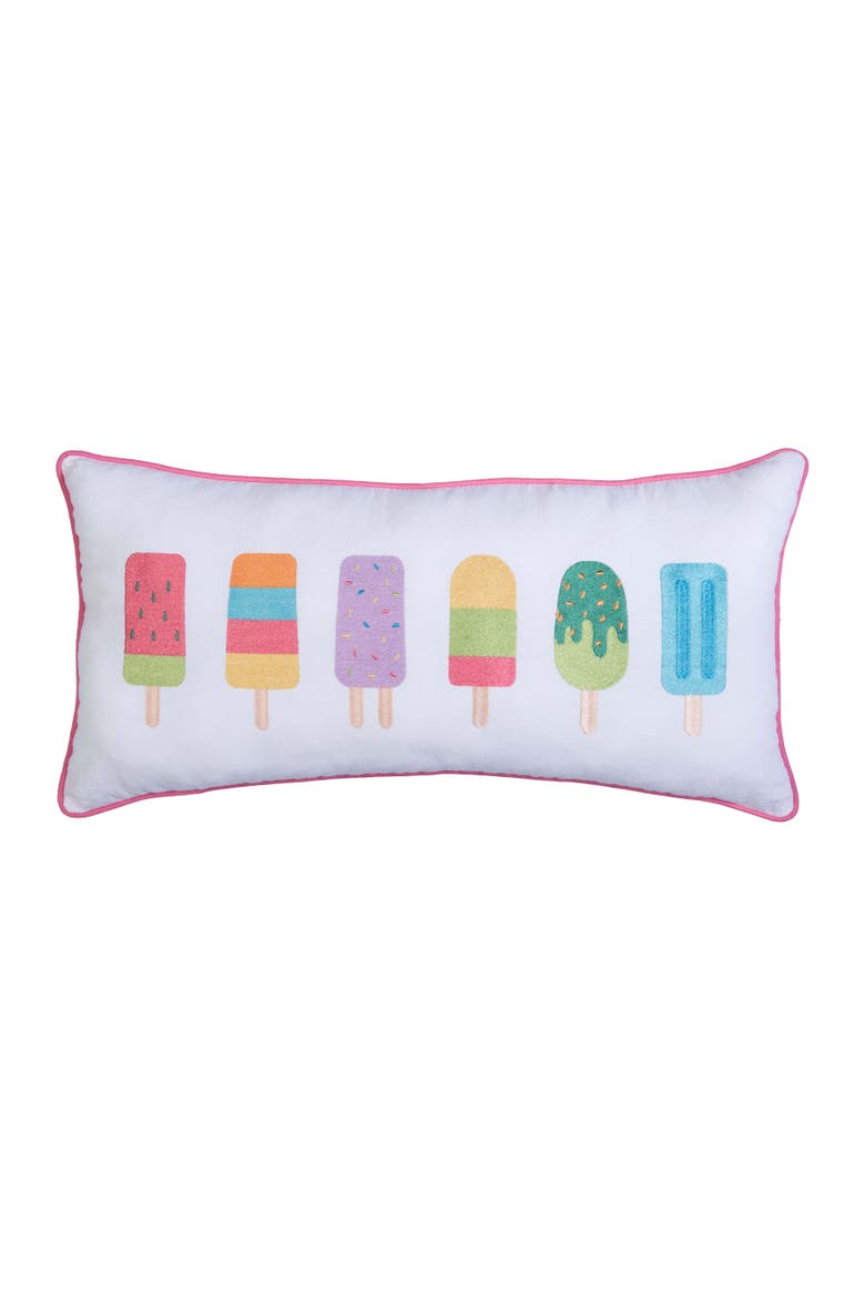 Summer Popsicles Cotton Blend Lumbar Accent Pillow 12" x 24", Main, color, Purple