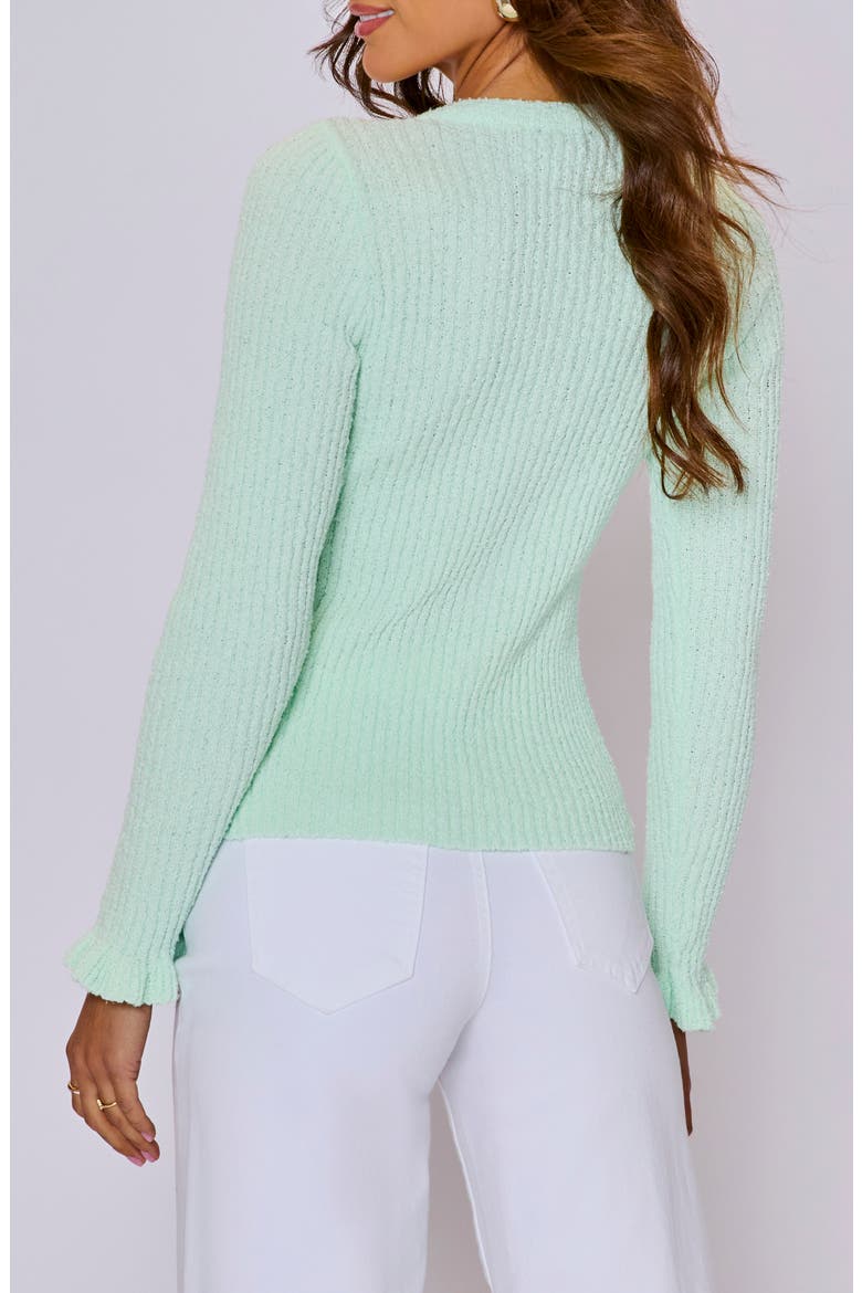 Willow Novelty Button Rib Cardigan, Alternate, color, MINT