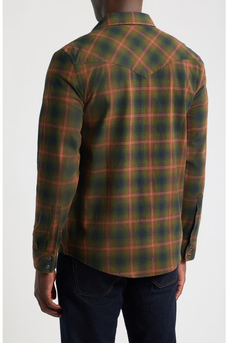 Wyatt Plaid Long Sleeve Western Shirt, Alternate, color, OLIVE/ NAVY PLAID