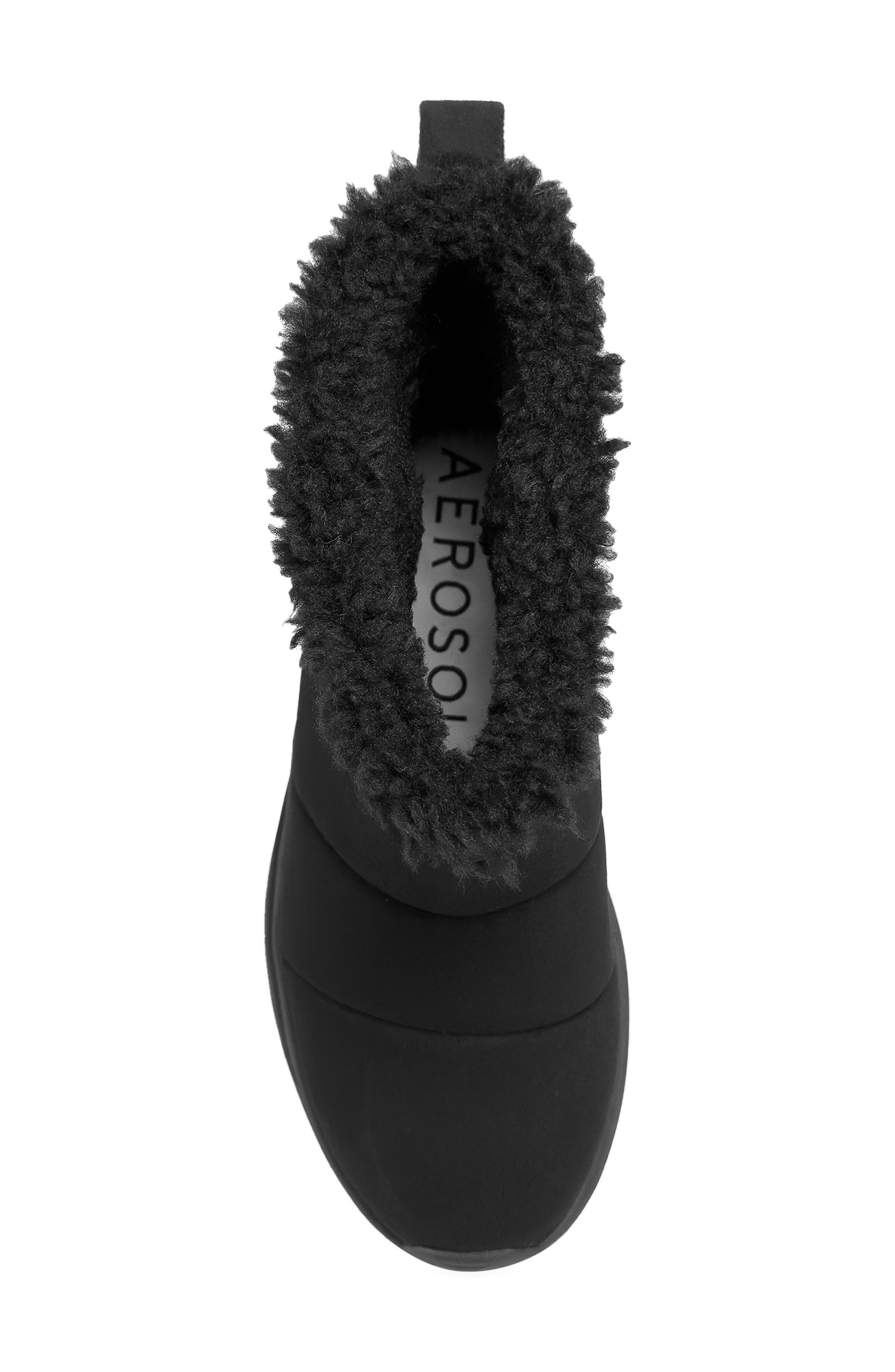 Aerosoles Fawne Faux Shearling Lined Boot, Alternate, color, Black Suede Faux Shearling